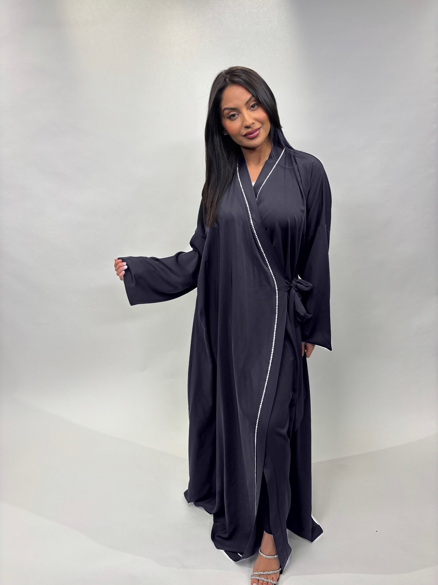 ABAYA DIAMOND GRISE