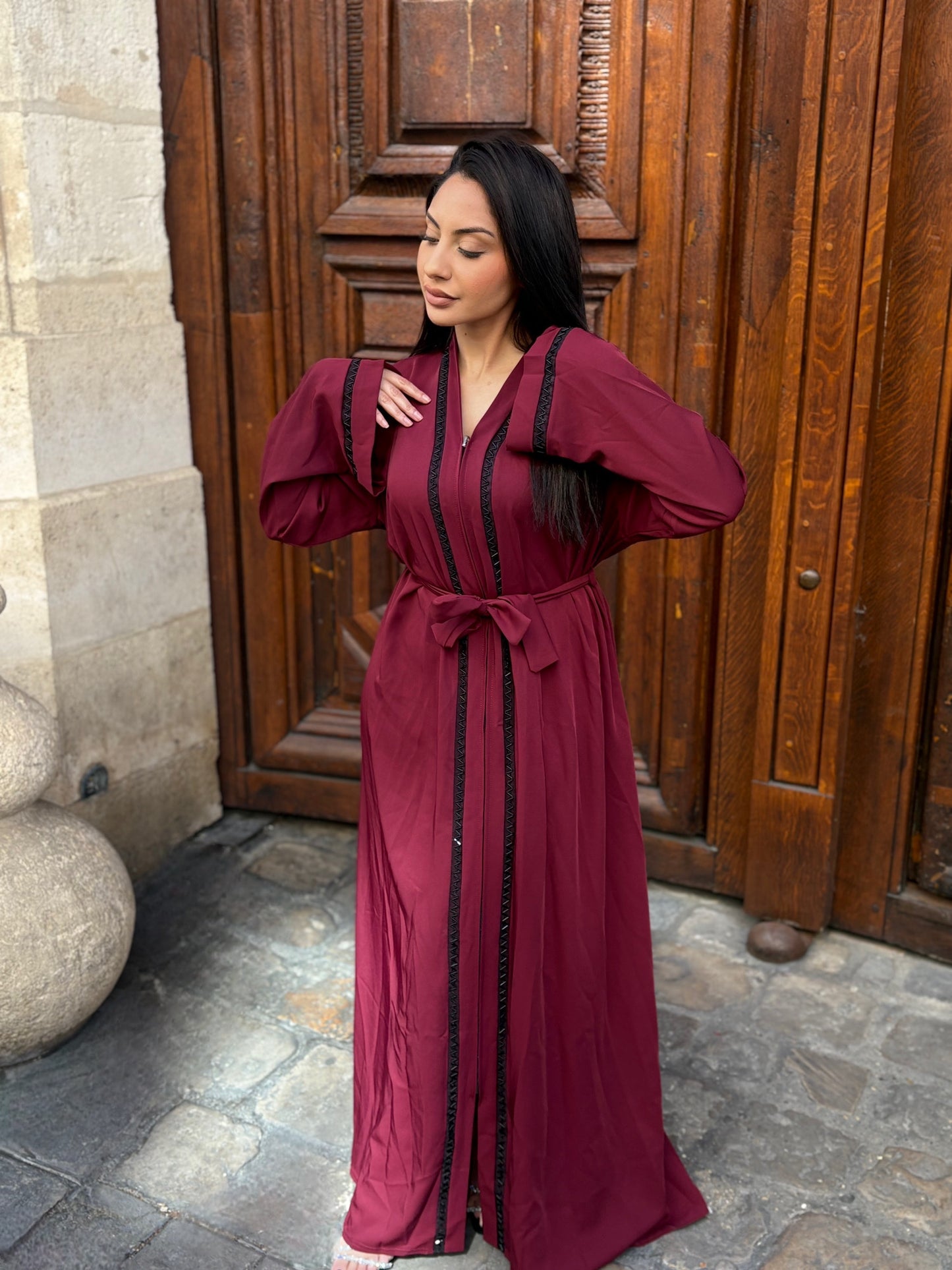 ABAYA CLASSY BORDEAUX ZIPÉE G2